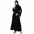 Casual A-line abaya with bell sleeves- Black Casual A-line abaya with bell sleeves- Black